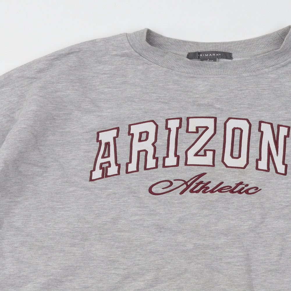 Primark Womens Grey Cotton Pullover Sweatshirt Size 14 Pullover - Arizona