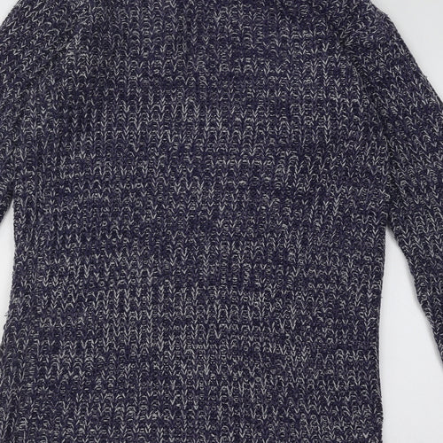 Papaya Womens Blue Collared Acrylic Cardigan Jumper Size S
