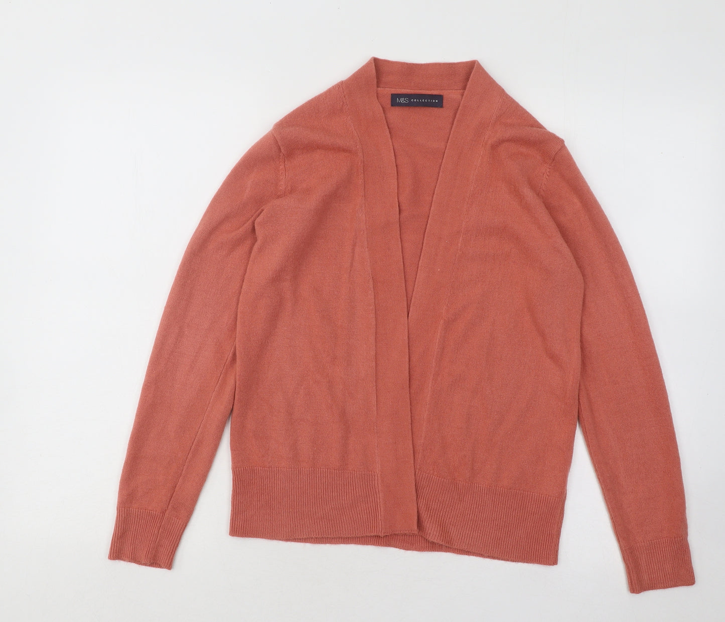 Marks and Spencer Womens Pink V-Neck Acrylic Cardigan Jumper Size S