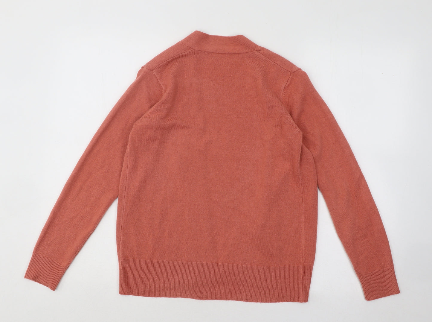 Marks and Spencer Womens Pink V-Neck Acrylic Cardigan Jumper Size S