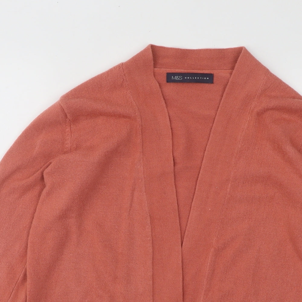 Marks and Spencer Womens Pink V-Neck Acrylic Cardigan Jumper Size S