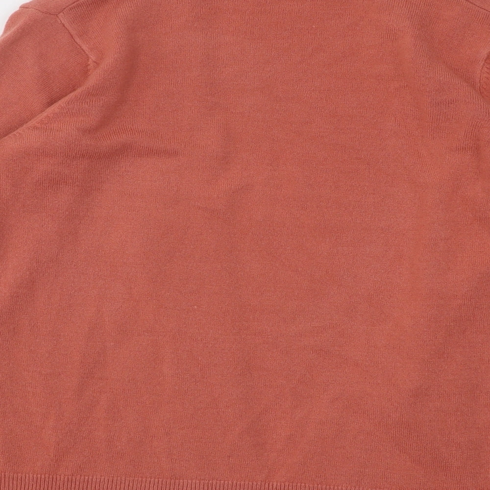 Marks and Spencer Womens Pink V-Neck Acrylic Cardigan Jumper Size S