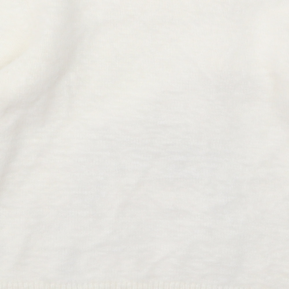 M&Co Girls White Round Neck Acrylic Pullover Jumper Size 8-9 Years Pullover - Christmas Penguin