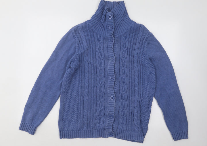 Bonmarché Womens Blue Acrylic Cardigan Jumper Size M