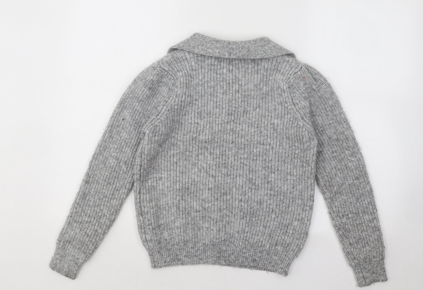Primark Womens Grey Collared Acrylic Pullover Jumper Size 4