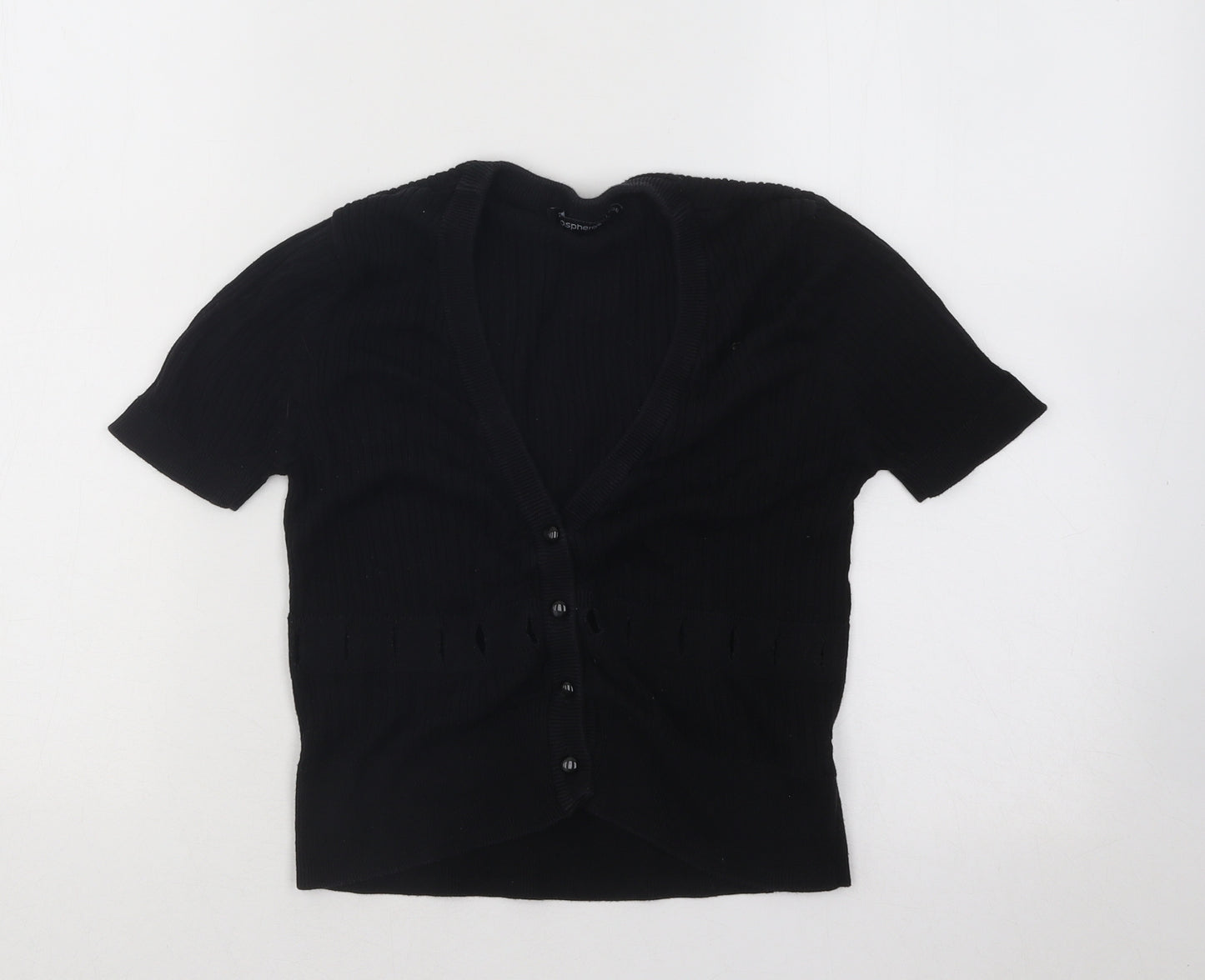 Atmosphere Womens Black V-Neck Acrylic Pullover Jumper Size 10