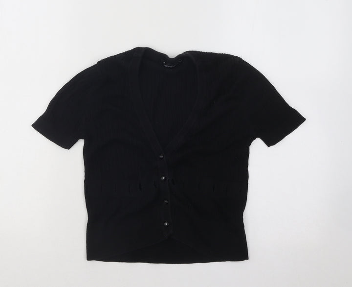 Atmosphere Womens Black V-Neck Acrylic Pullover Jumper Size 10