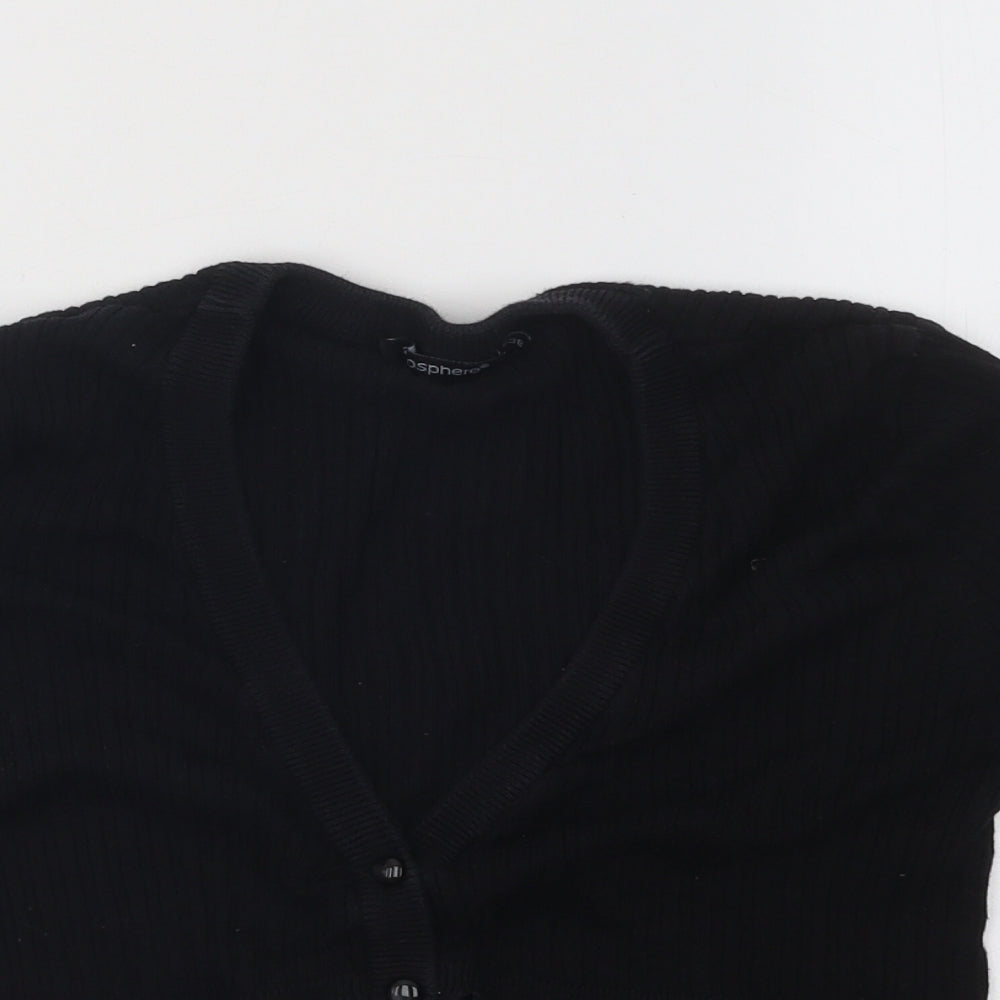 Atmosphere Womens Black V-Neck Acrylic Pullover Jumper Size 10