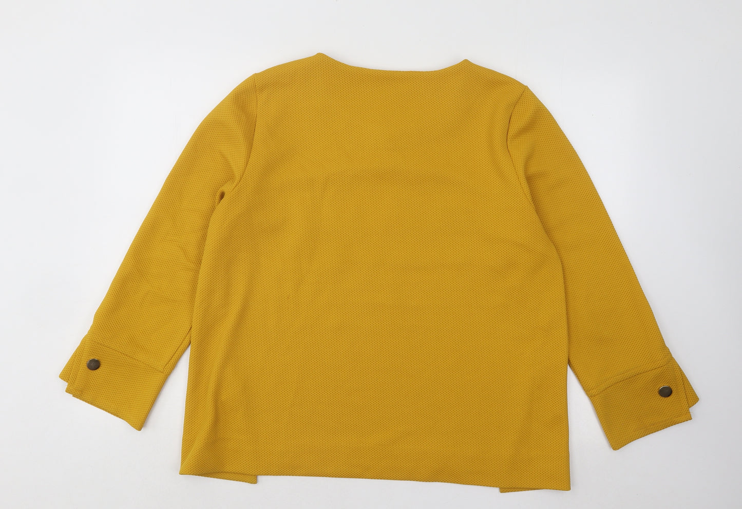 Sfera Womens Yellow Round Neck Polyester Pullover Jumper Size XL