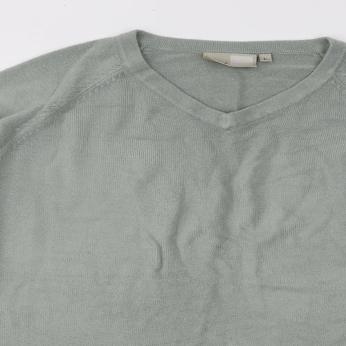 Zantos Mens Grey V-Neck Acrylic Pullover Jumper Size L