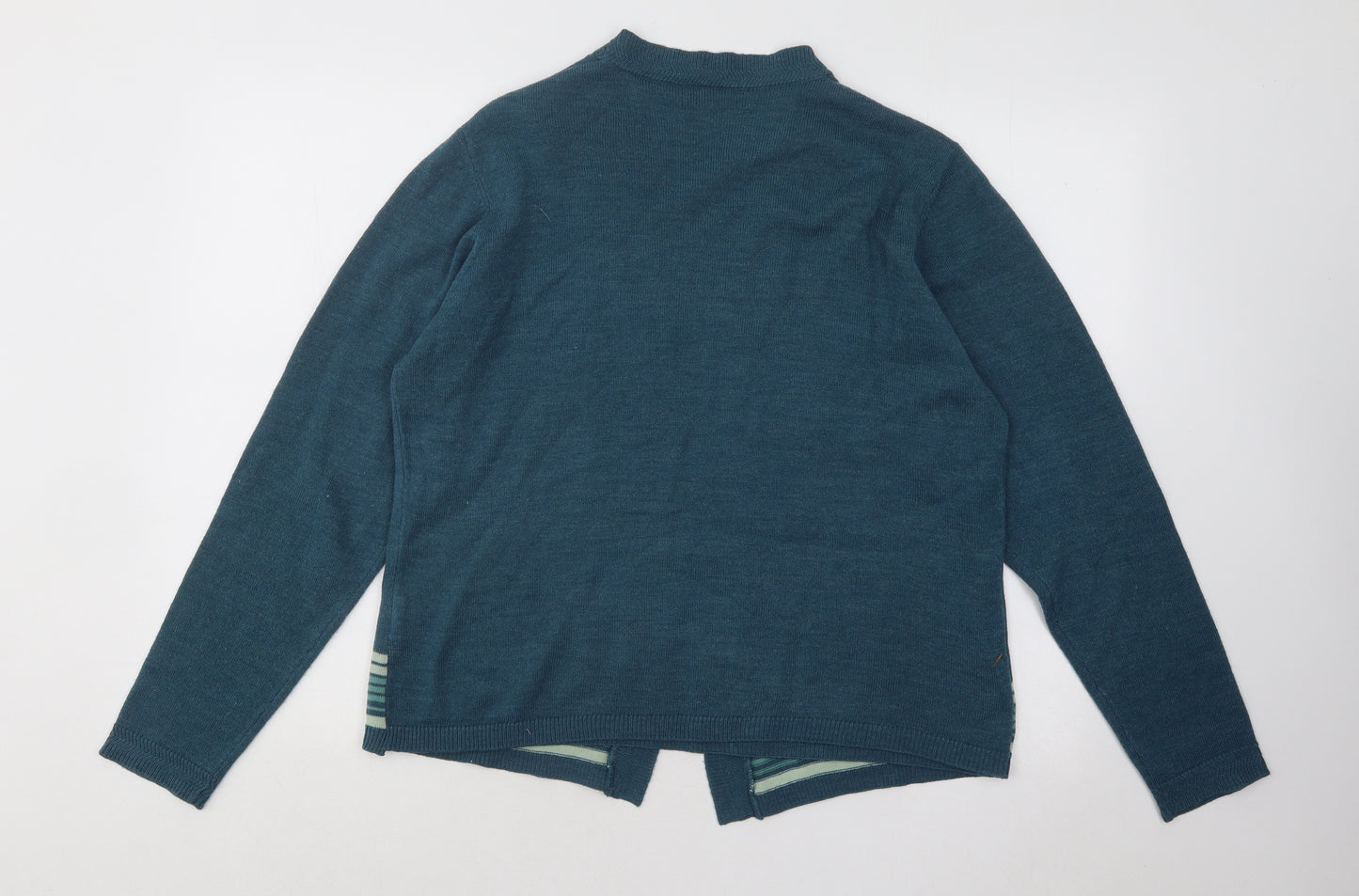 Honor Millburn Womens Blue Round Neck Striped Acrylic Pullover Jumper Size 14