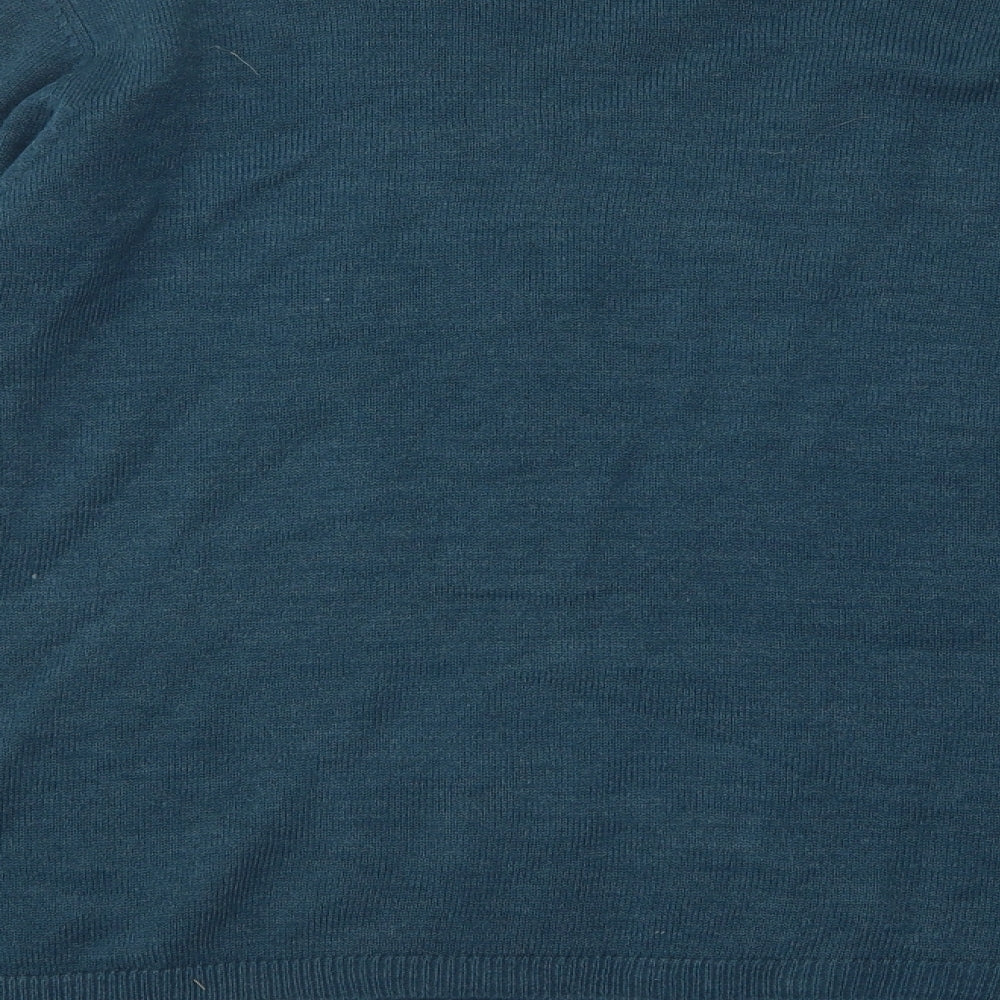 Honor Millburn Womens Blue Round Neck Striped Acrylic Pullover Jumper Size 14