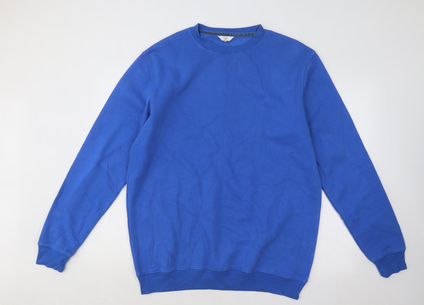 Cotton Traders Mens Blue Cotton Pullover Sweatshirt Size XL