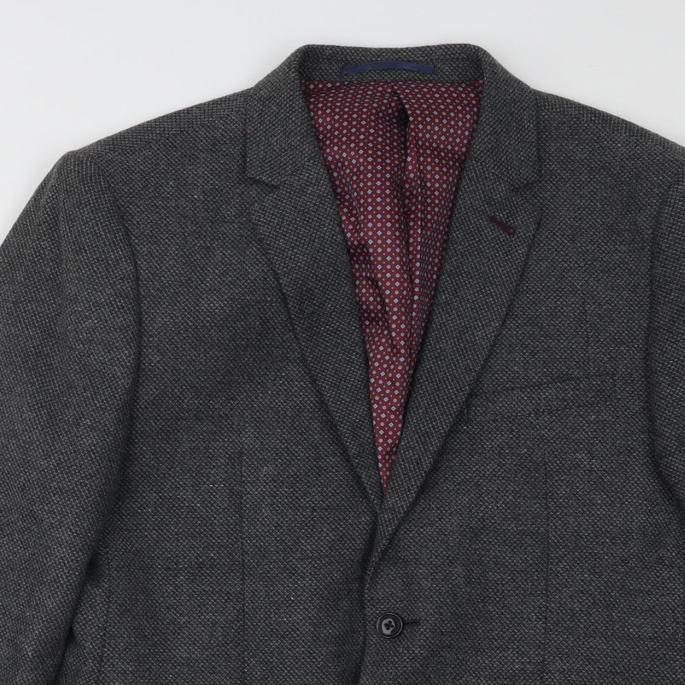 Burton Mens Grey Wool Jacket Suit Jacket Size 40