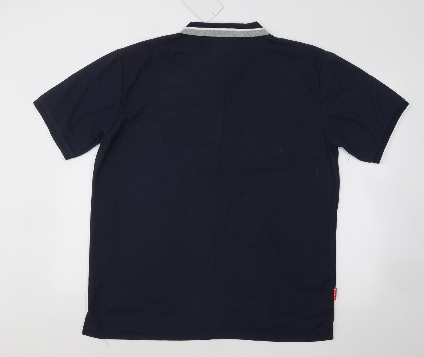 Slazenger Mens Blue Cotton Polo Size XL Collared Button