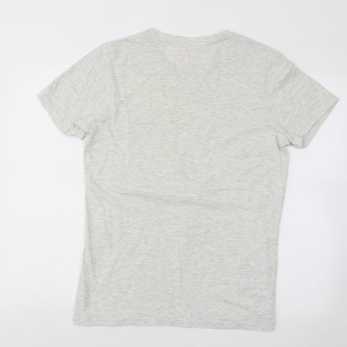72 Lord St Womens Grey Cotton Basic T-Shirt Size M Round Neck