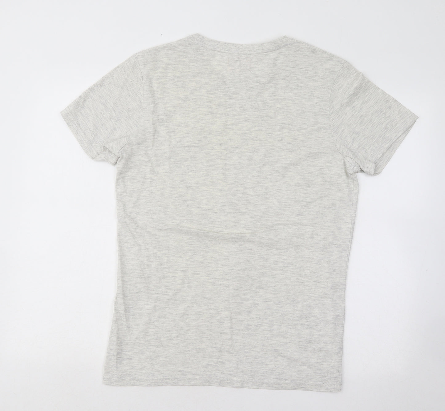 72 Lord St Womens Grey Cotton Basic T-Shirt Size M Round Neck