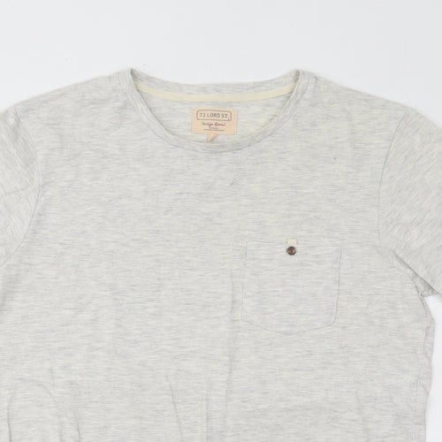 72 Lord St Womens Grey Cotton Basic T-Shirt Size M Round Neck