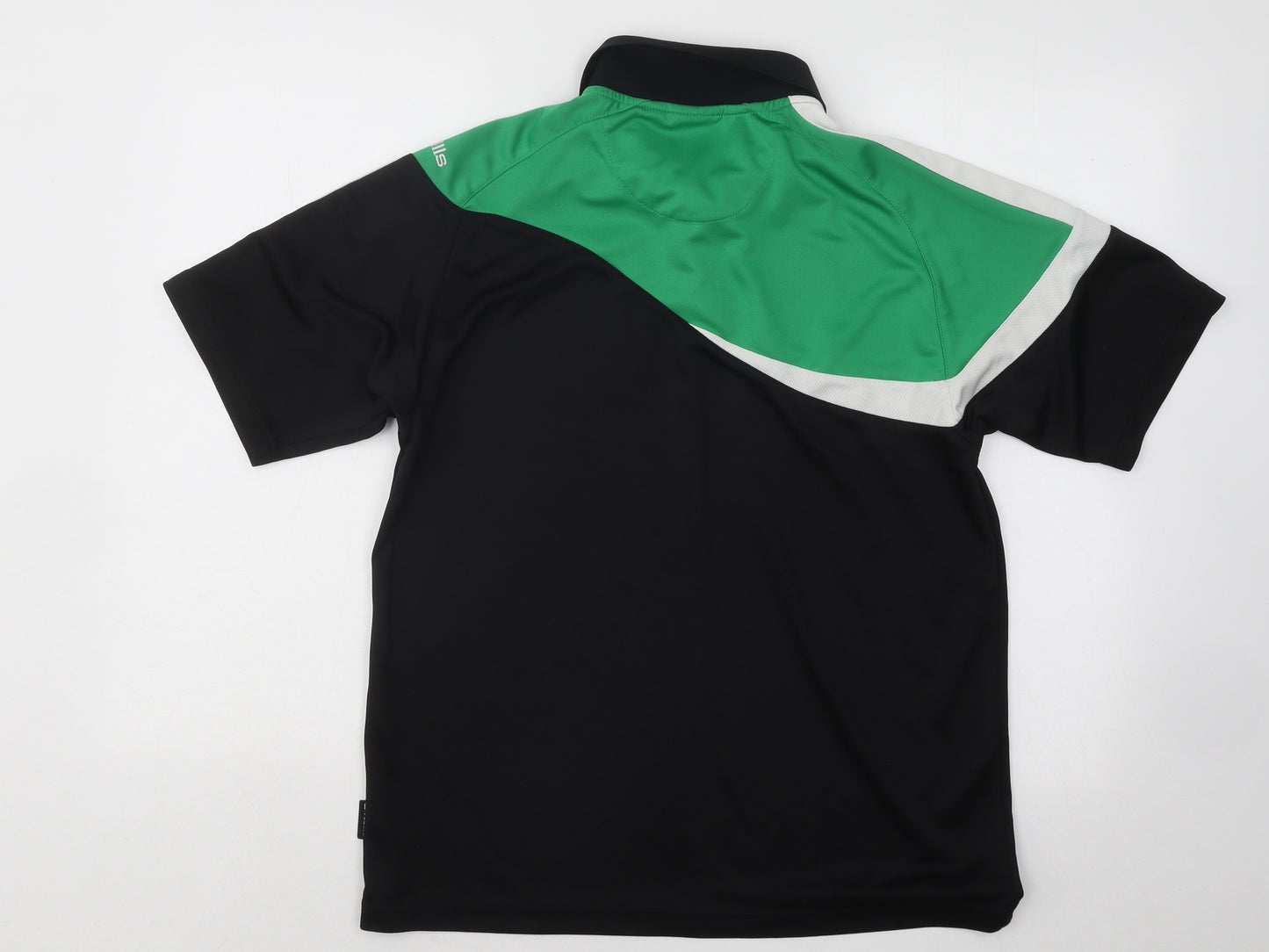 O'Neill Mens Black Colourblock Polyester Polo Size M Collared Button