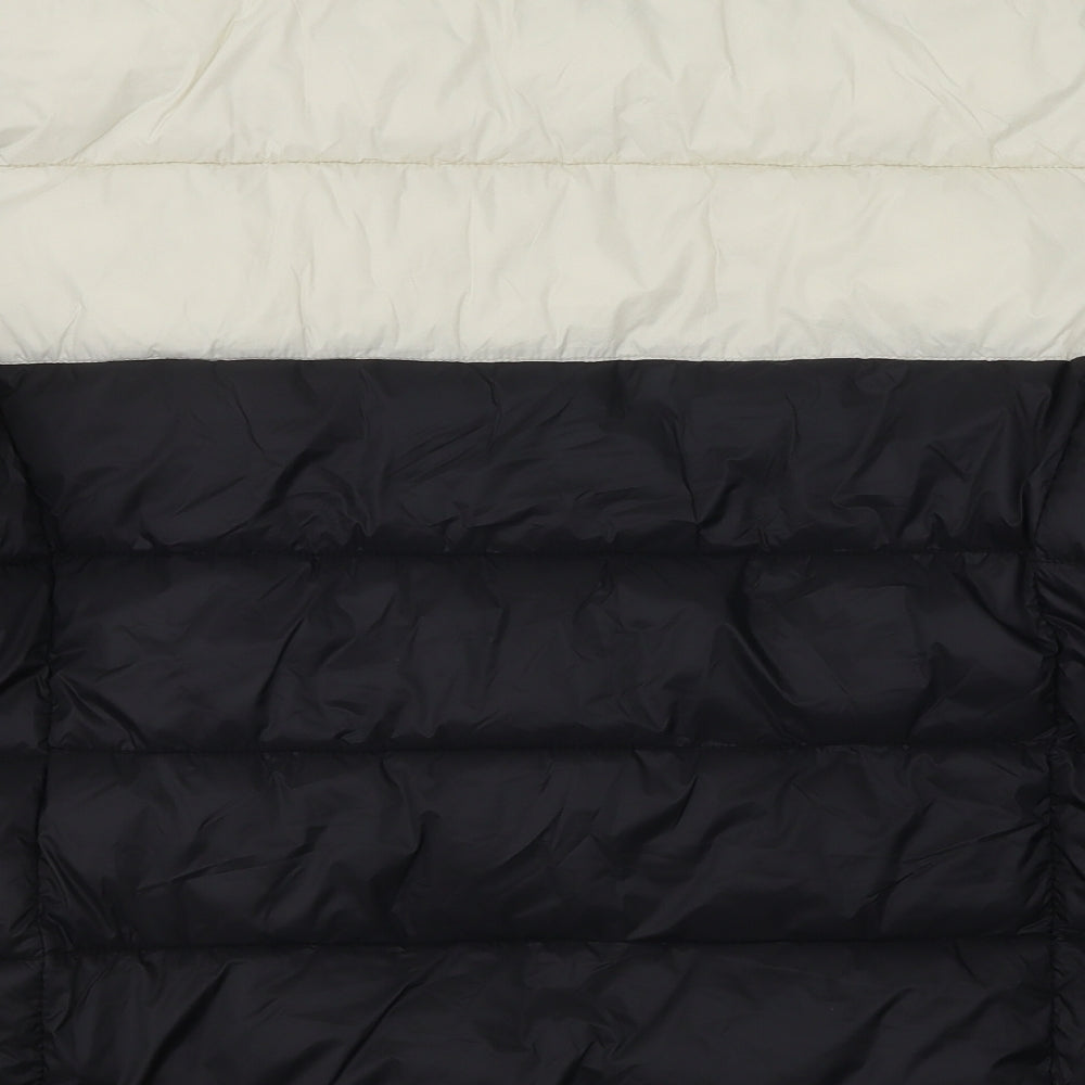 George Mens Black Puffer Jacket Coat Size L Zip