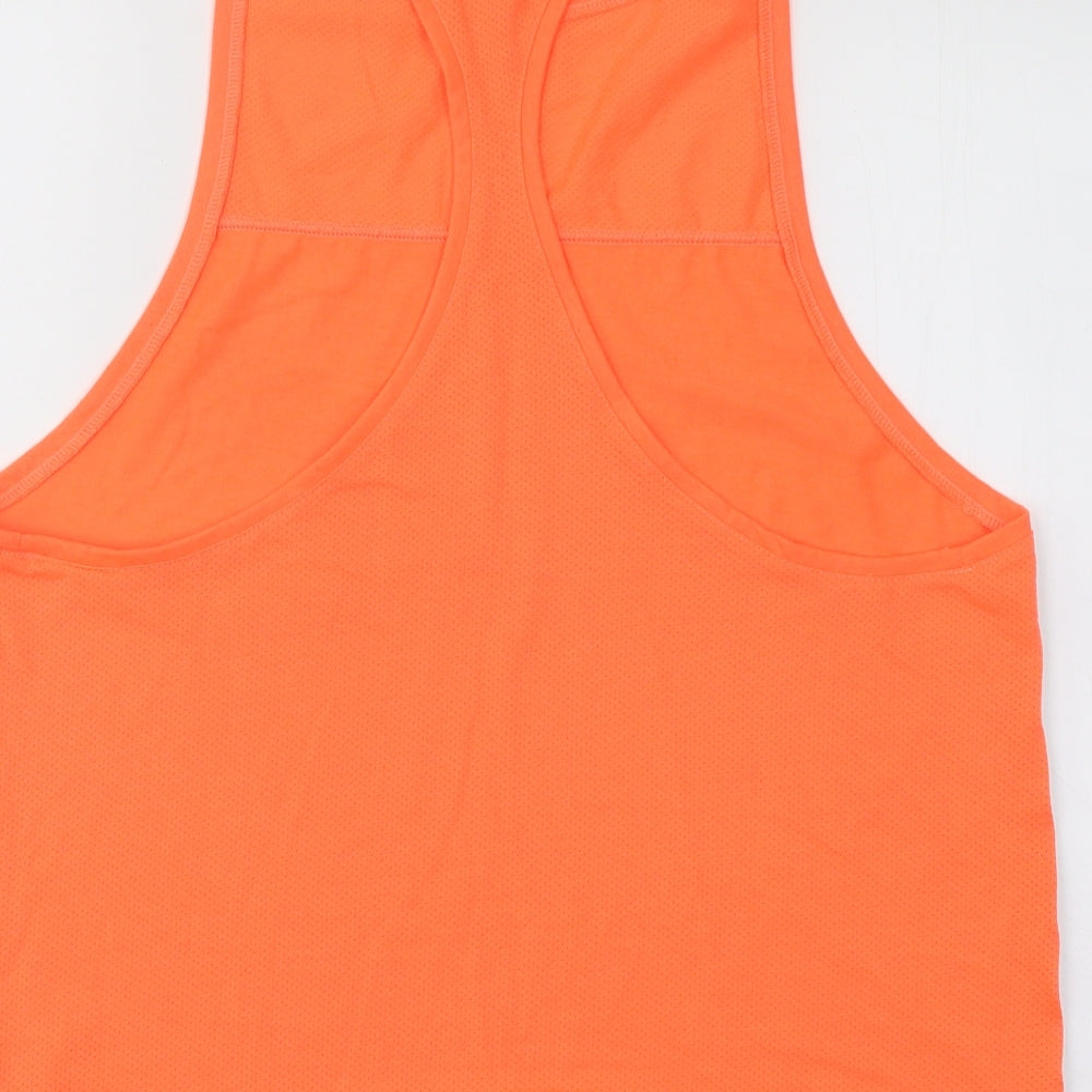 Reebok Womens Orange Polyester Basic Tank Size M Round Neck Pullover