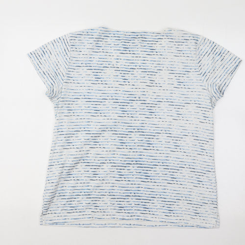 Gerard Womens Blue Striped Cotton Basic T-Shirt Size XL Scoop Neck