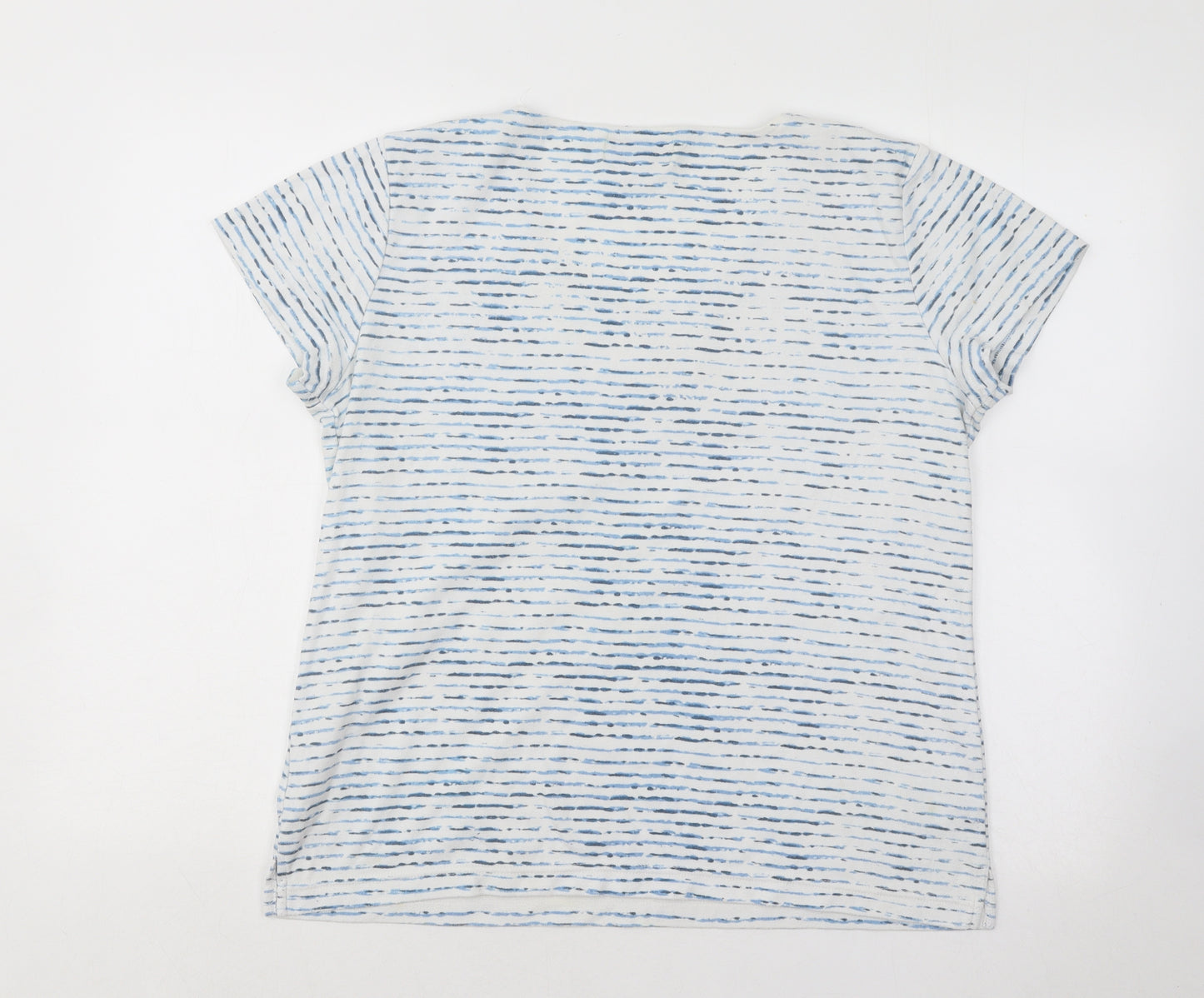 Gerard Womens Blue Striped Cotton Basic T-Shirt Size XL Scoop Neck