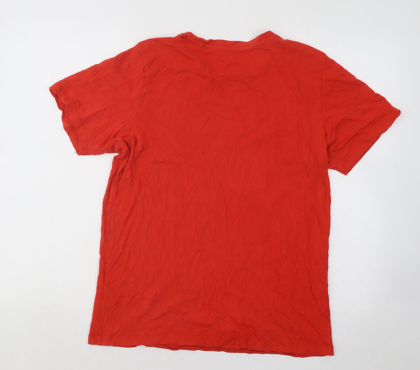 JACK & JONES Boys Red Cotton Basic T-Shirt Size 16 Years Round Neck Pullover