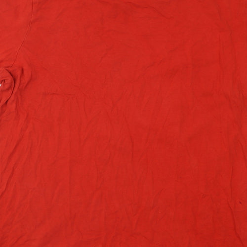 JACK & JONES Boys Red Cotton Basic T-Shirt Size 16 Years Round Neck Pullover