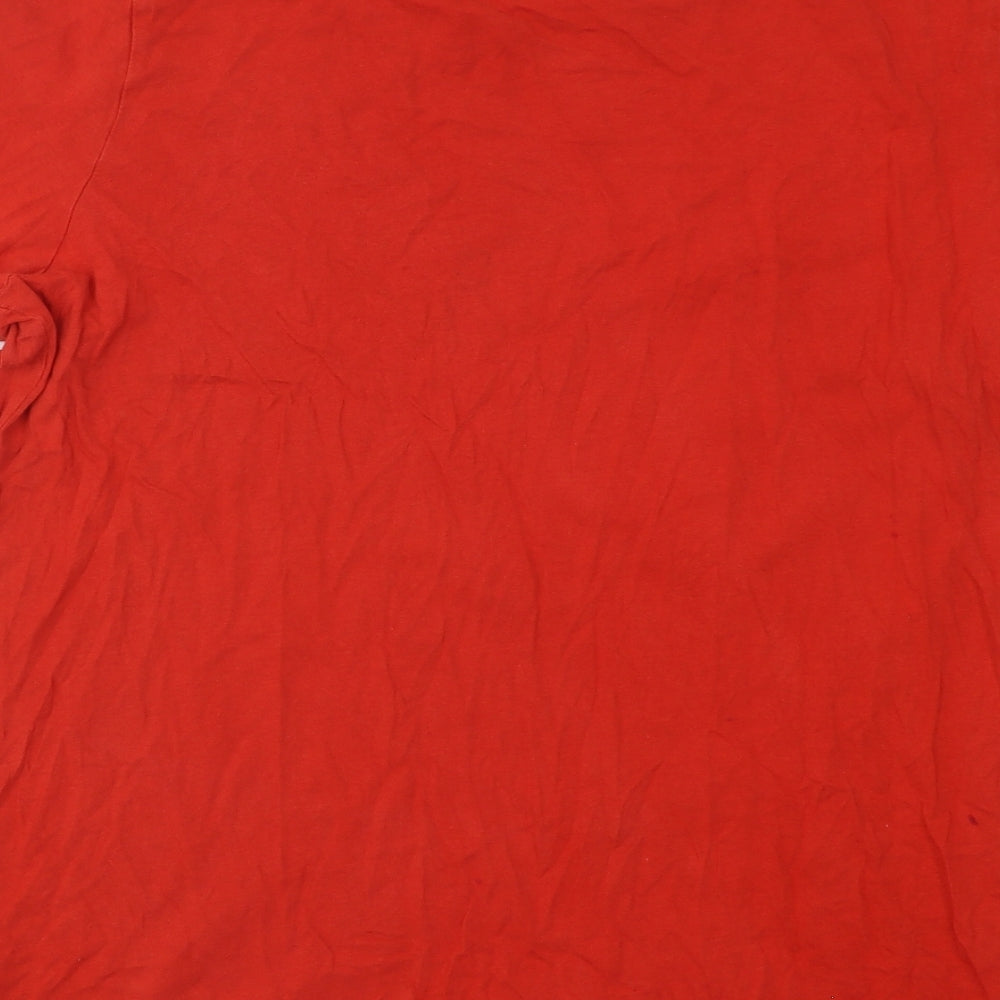 JACK & JONES Boys Red Cotton Basic T-Shirt Size 16 Years Round Neck Pullover