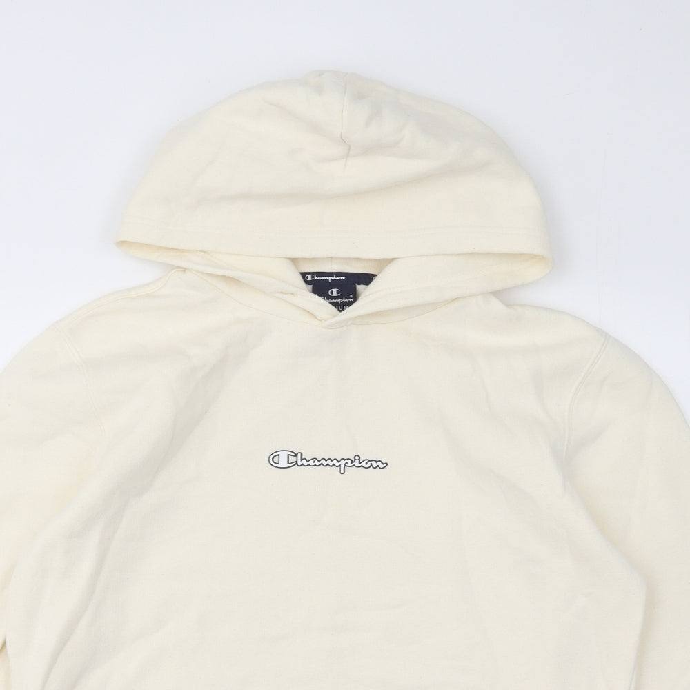 Champion Mens Ivory Cotton Pullover Hoodie Size M