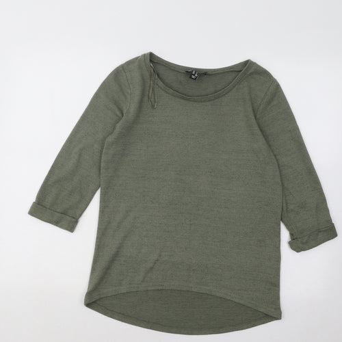 New Look Womens Green Boat Neck Polyester Pullover Jumper Size 8