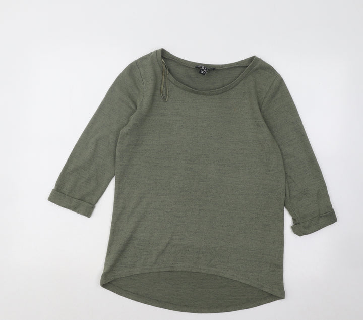 New Look Womens Green Boat Neck Polyester Pullover Jumper Size 8
