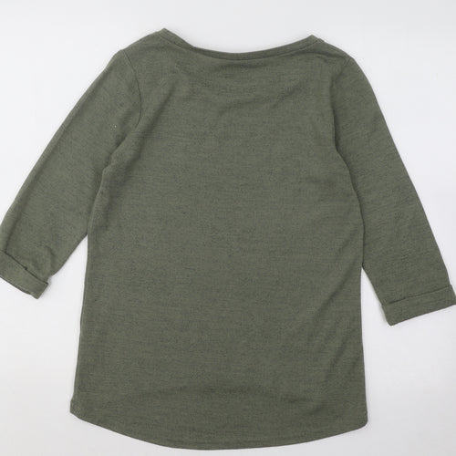 New Look Womens Green Boat Neck Polyester Pullover Jumper Size 8