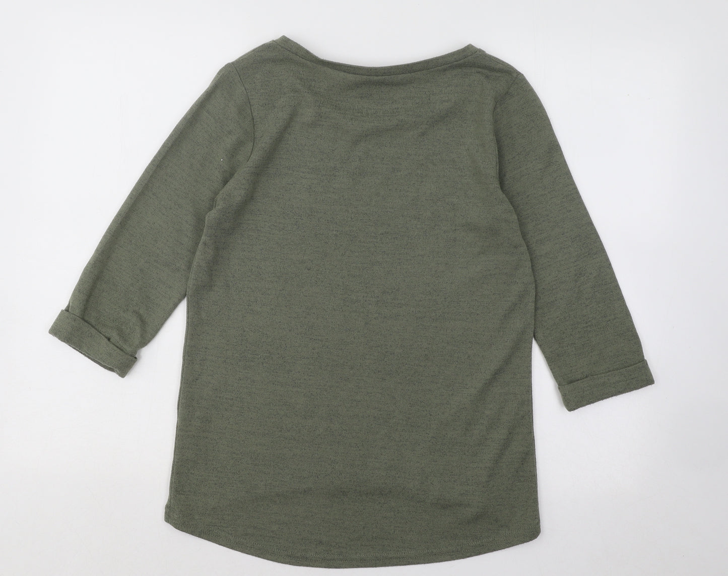 New Look Womens Green Boat Neck Polyester Pullover Jumper Size 8