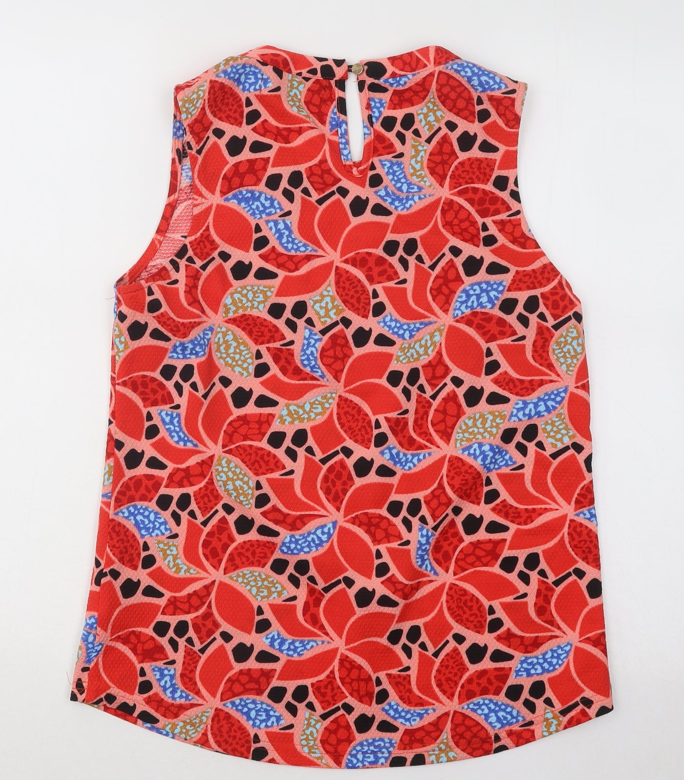 Rant&Rave Womens Red Geometric Polyester Basic Tank Size 12 Round Neck