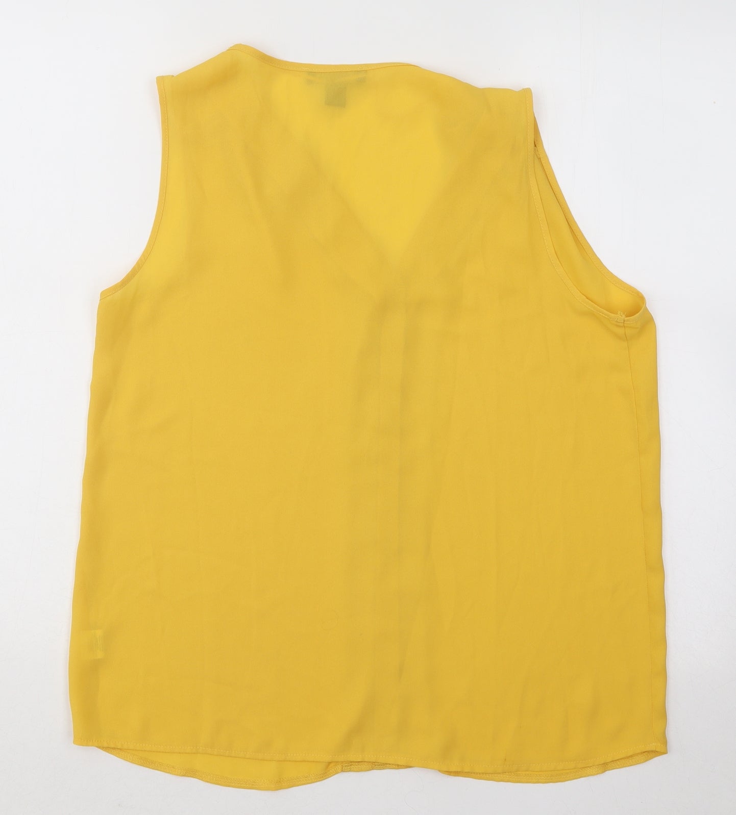 Atmosphere Womens Yellow Polyester Basic Tank Size 12 V-Neck