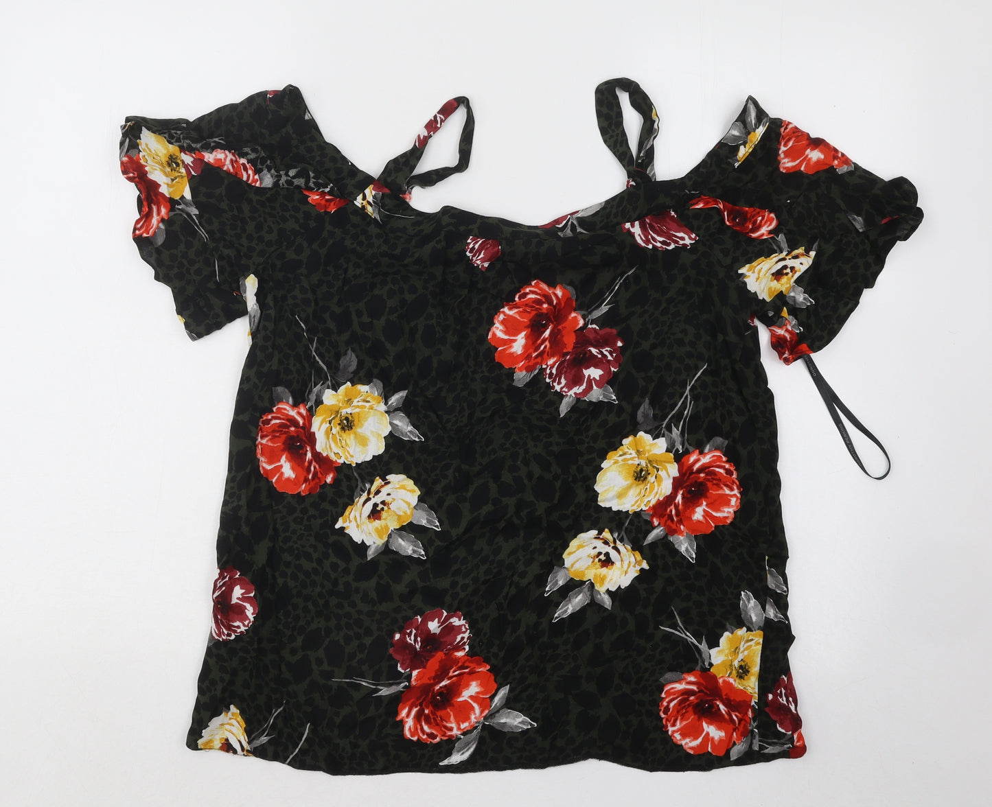 Dorothy Perkins Womens Multicoloured Floral Polyester Basic Blouse Size 10 Round Neck