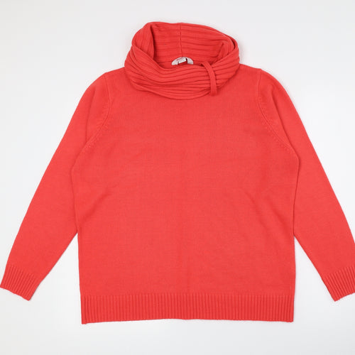 Essential Womens Pink Roll Neck Acrylic Pullover Jumper Size 16 - Size 16/18