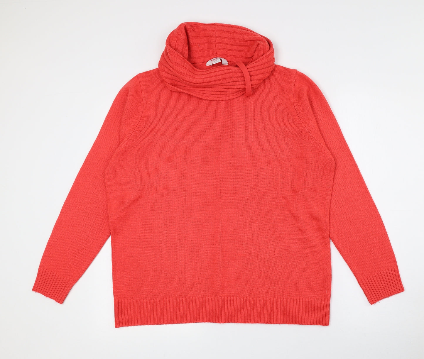 Essential Womens Pink Roll Neck Acrylic Pullover Jumper Size 16 - Size 16/18