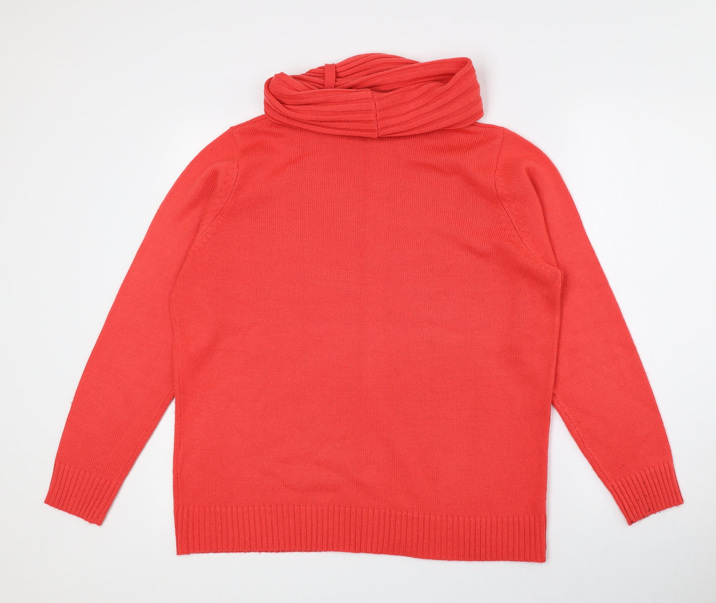 Essential Womens Pink Roll Neck Acrylic Pullover Jumper Size 16 - Size 16/18