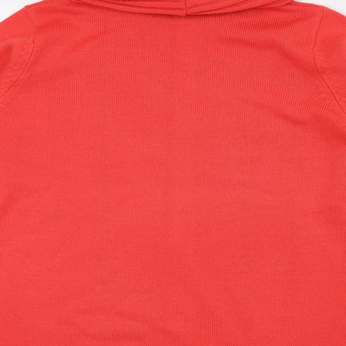 Essential Womens Pink Roll Neck Acrylic Pullover Jumper Size 16 - Size 16/18