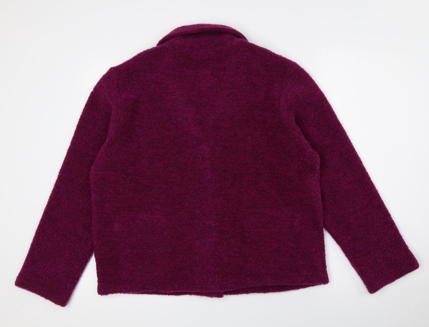 Adini Womens Purple Pea Coat Coat Size M Button - Felt material