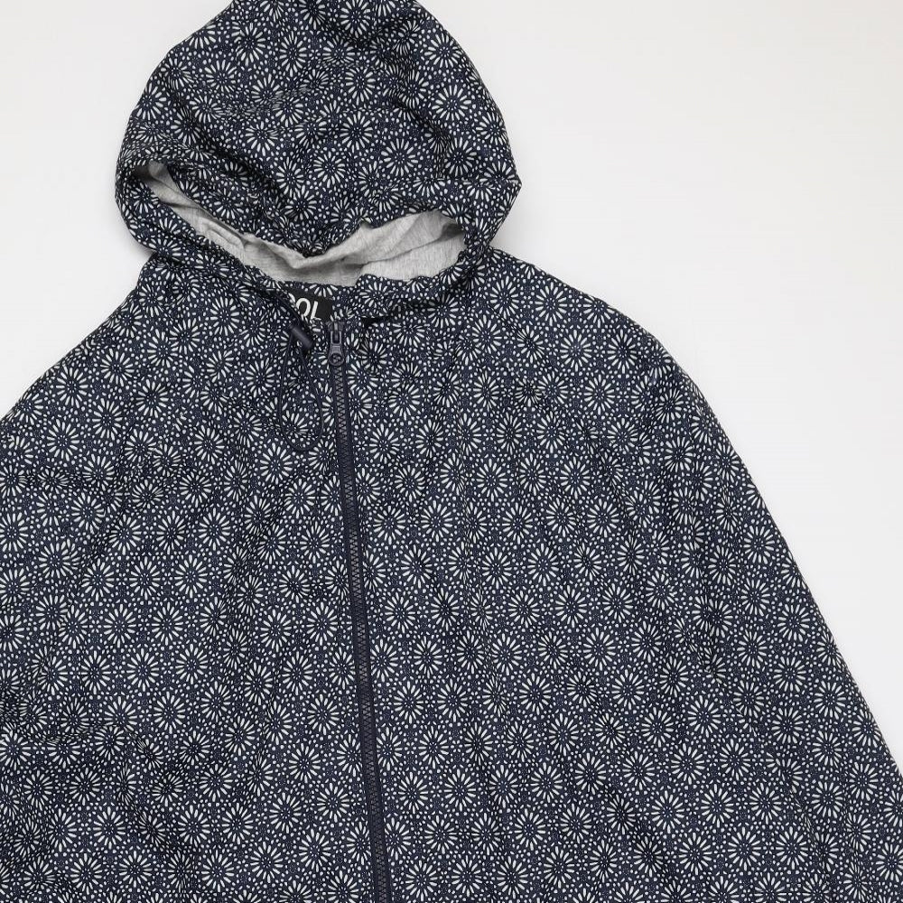 Debenhams Womens Blue Geometric Anorak Coat Size 24 Zip