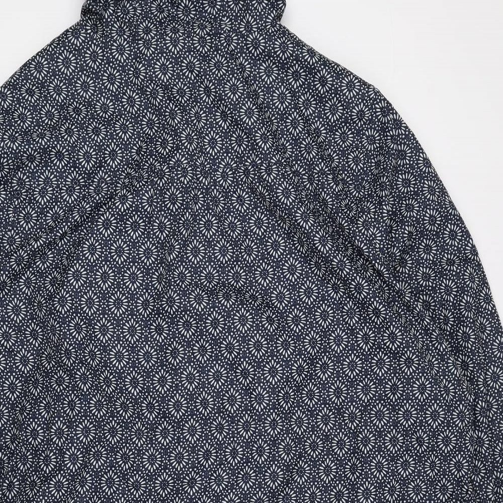 Debenhams Womens Blue Geometric Anorak Coat Size 24 Zip