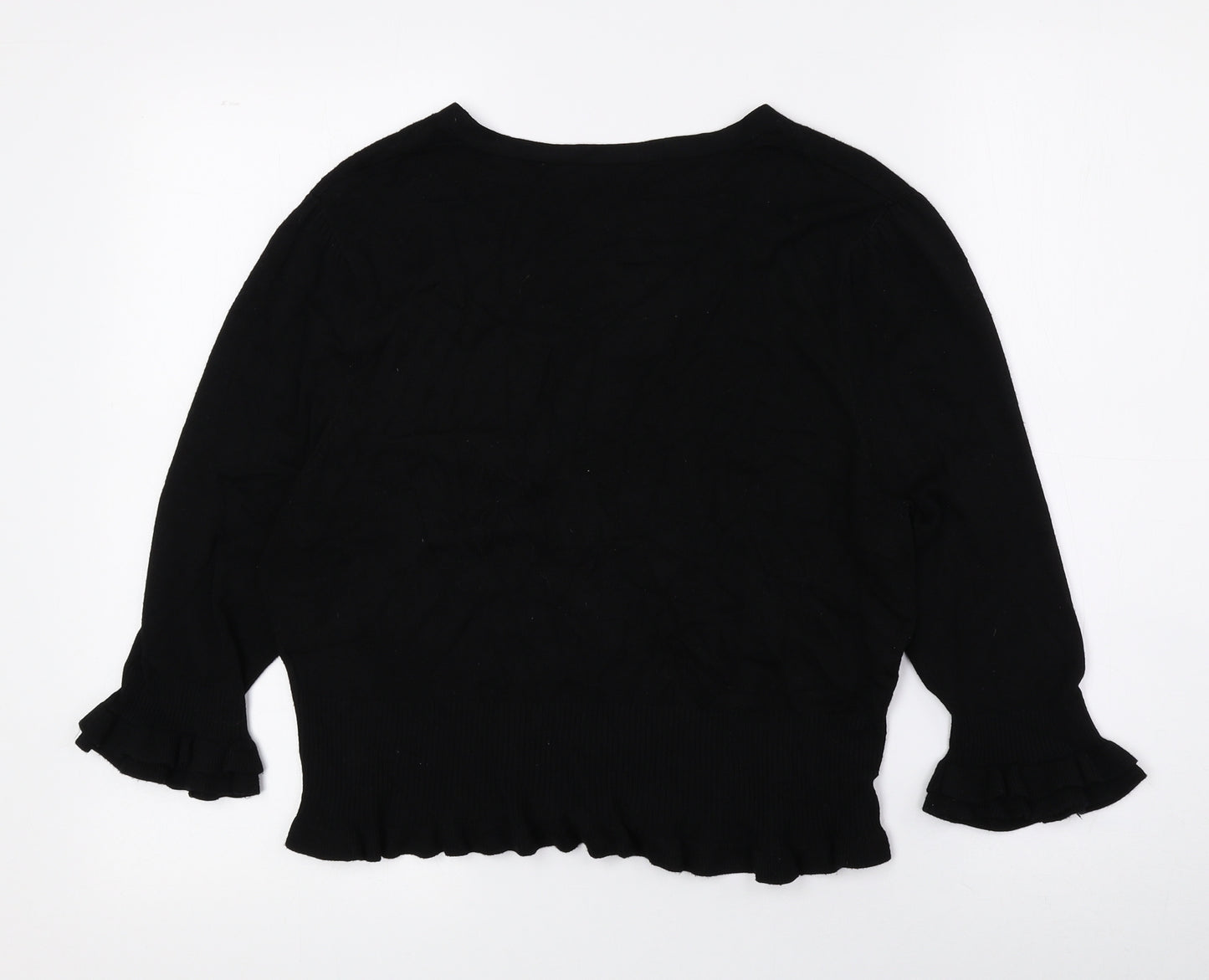 George Womens Black V-Neck Viscose Cardigan Jumper Size 14 - Cropped
