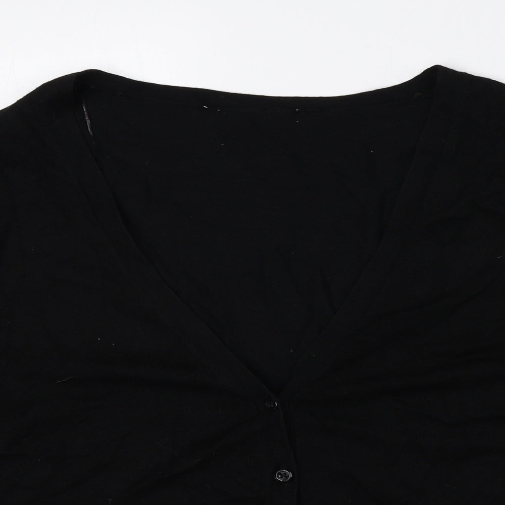 George Womens Black V-Neck Viscose Cardigan Jumper Size 14 - Cropped
