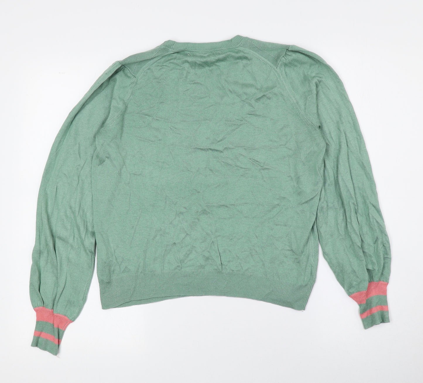 NEXT Womens Green Crew Neck Polyester Pullover Jumper Size S