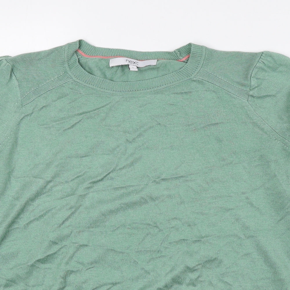 NEXT Womens Green Crew Neck Polyester Pullover Jumper Size S