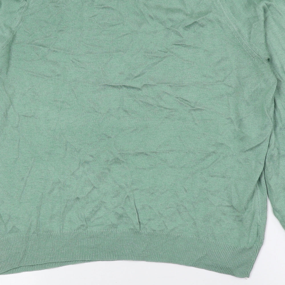 NEXT Womens Green Crew Neck Polyester Pullover Jumper Size S